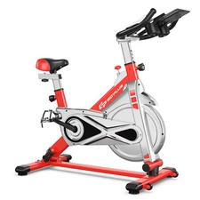 Goplus Indoor Stationary Exercise Cycle Bike Bicycle Workout w/Cup Holder Red