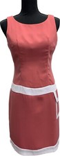 Metrostyle Coral Sheath Dress Faux Side Pocket Detail Sleeveless Short 4