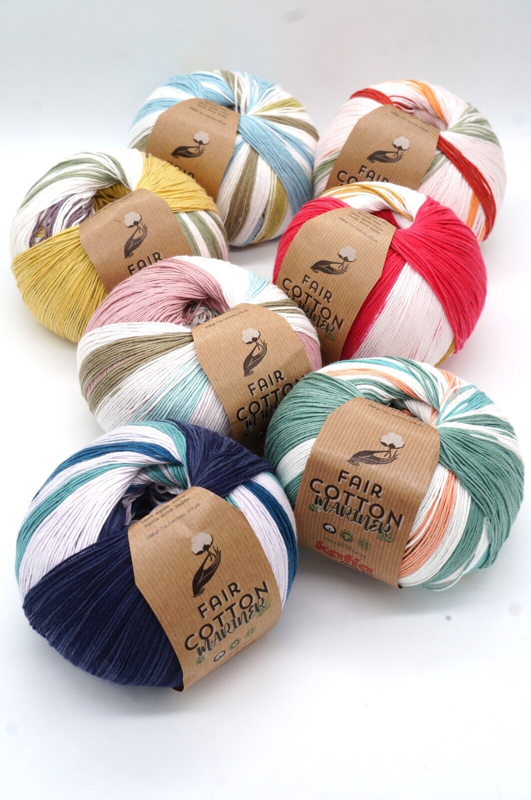 Knitting yarn Katia Fair Cotton Mariner, organic cotton, crochet yarn, 200  g