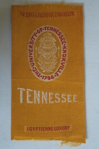 Vintage c.1910 Egyptienne Luxury Silk School Crest University of Tennessee