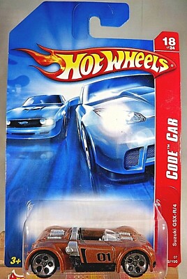 2007 Hot Wheels #102 Code Car 18/24 SUZUKI GSX-R/4 Brown w/Chrome