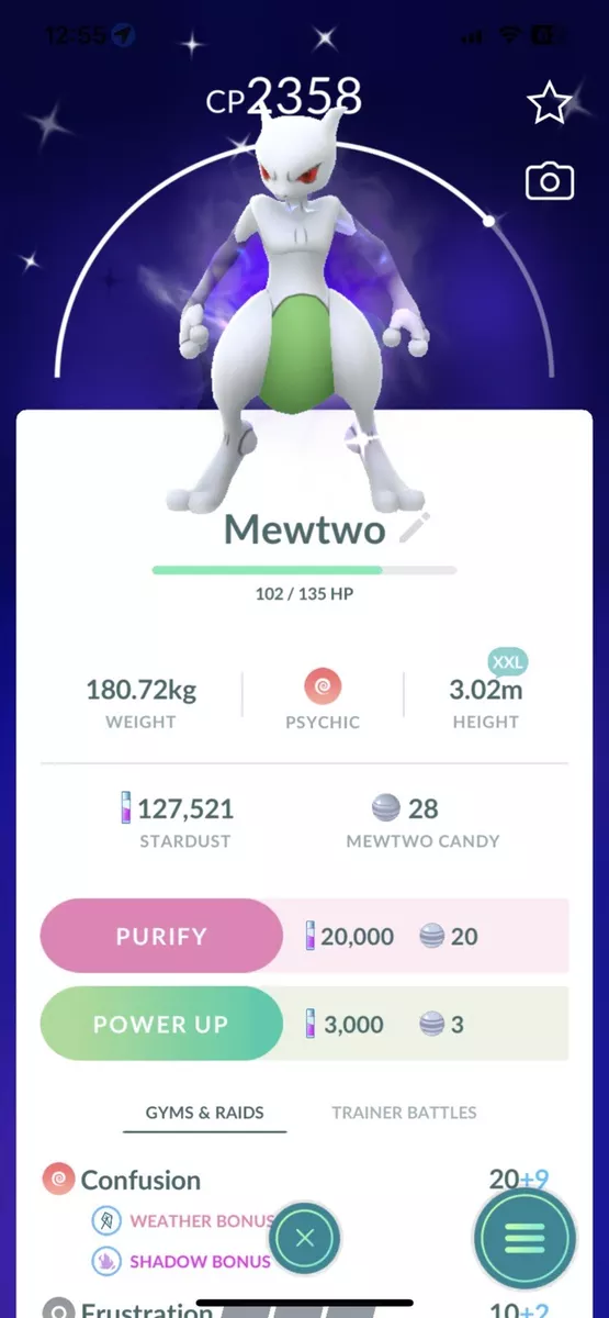 Shiny Shadow Mewtwo Pokemon Trade Go