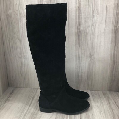 Gianni Bini Boots Womens 6M Love It Black Suede Pull On Tall Knee High