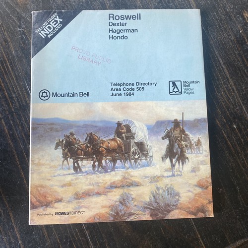 1984 Roswell Dexter New Mexico Phone book vintage directory Area Code