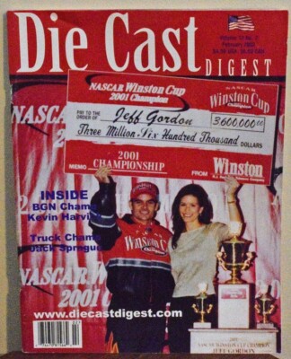 Jeff Gordon NASCAR, Feb 2002 Die Cast Digest - Gordon Wins 4th Championship!