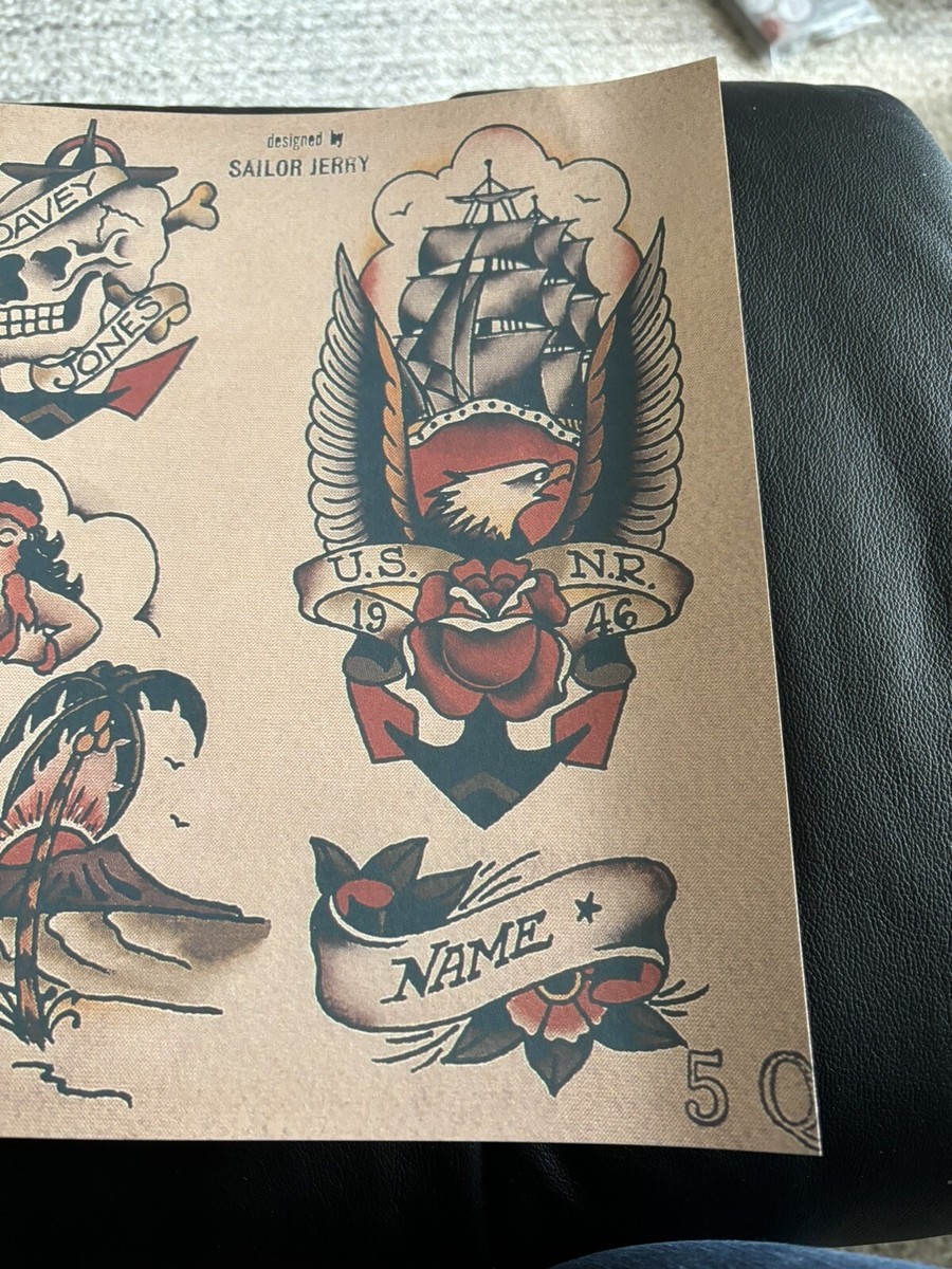 Sailor Jerry 原画 Sailor Jerry Tattoo Art 14 x 11 Photo | eBay