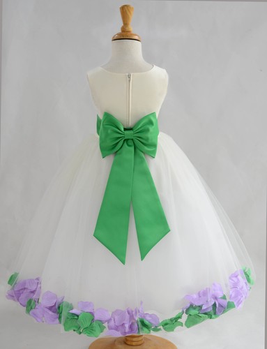 IVORY HOLIDAY CHRISTMAS ROSE PETAL WEDDING FLOWER GIRL DRESS 9M 2 4 6 8 10 12 14 - Picture 16 of 28