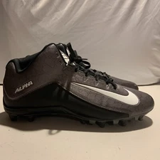 Nike Alpha Dynamic Fit Lace-Up Cleats Black Gray Metallic 725227-010 Size 13 [I9