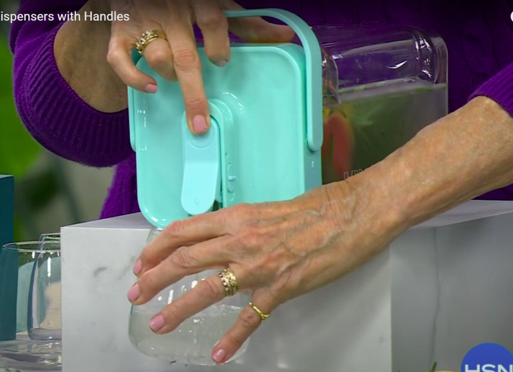 Improvements Tilting Drink Dispenser with Handle Aqua Blue