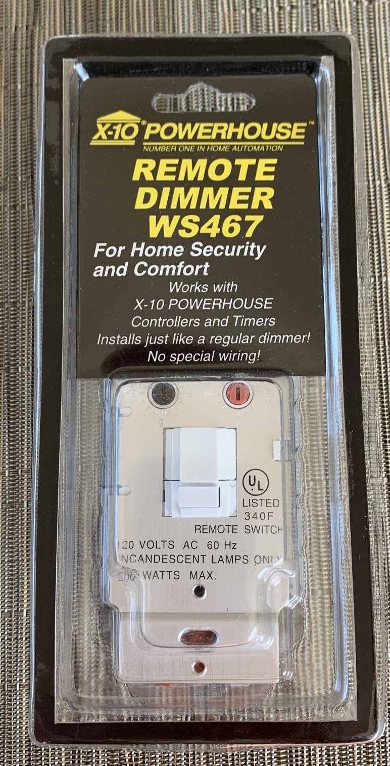 X10 Powerhouse Wall Switch WS467 Dimmable Wall Dimmer Module New in Box