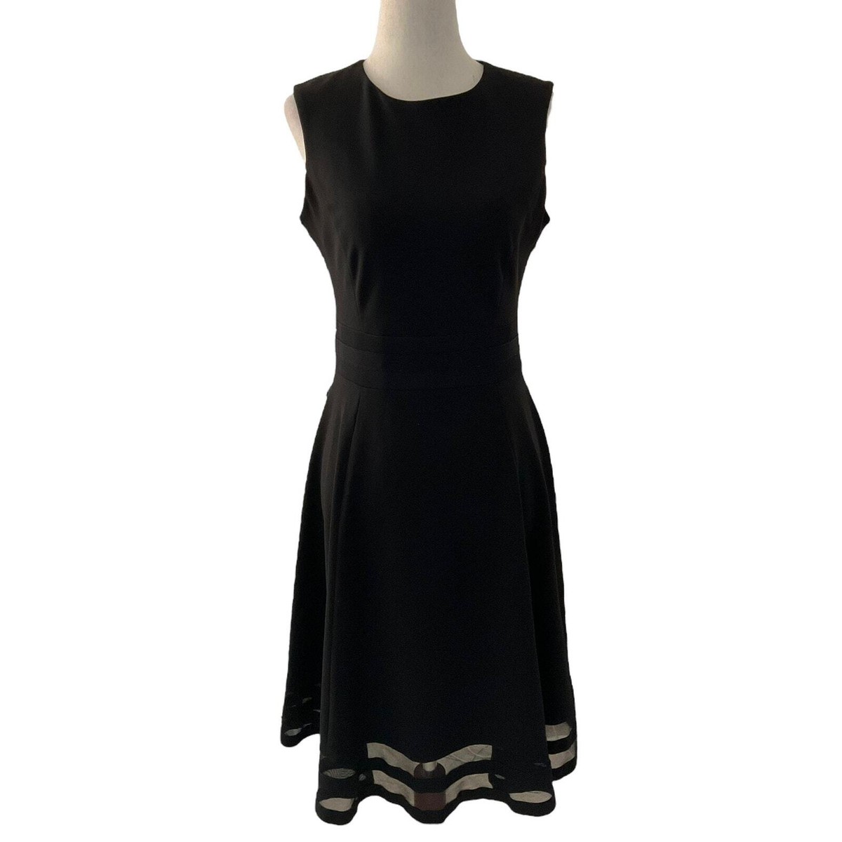 Calvin Klein Black Sleeveless Fit & Flare Dress Women's Size 4 | 49-38 Calvin Klein Black Sleeveless Fit & Flare Dress Women's Size 4 | 49-38