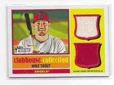 2025 Topps Heritage Mike Trout Clubhouse Collection Dual Relic Bat/Jersey