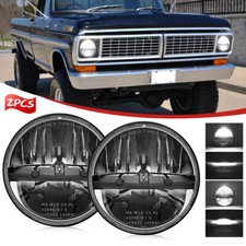 Pair 7 Inch Led Headlights Hilo For 1953-1977 Ford F-100 F-250 F-350 Pickup Pair 7 Inch Led Headlights Hilo For 1953-1977 Ford F-100 F-250 F-350 Pickup