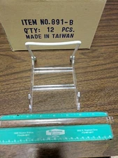 12- Clear / White Adjustable Display Stands / Easels for Plates Art