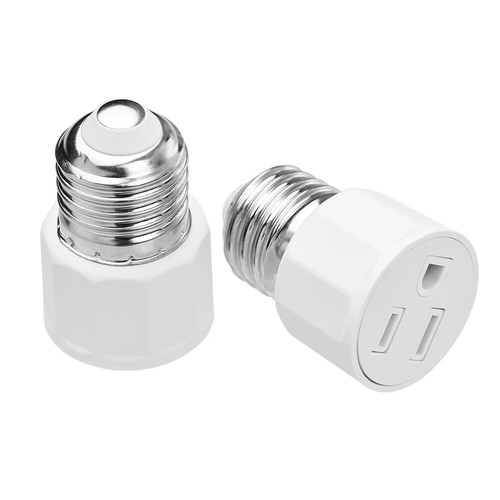 2 Pack E26/E27 3 Prong Outlet Polarized Light Bulb Plug Socket to Plug Adapter - Bild 16 von 17