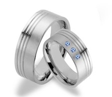 2 Partner Ringe Trauringe aus Edelstahl inkl. Lasergravur JE31-3B