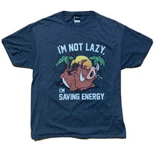 Lion King Disney Shirt Mens Large Graphic Tee Funny Pumba Hakuna Matata Lazy