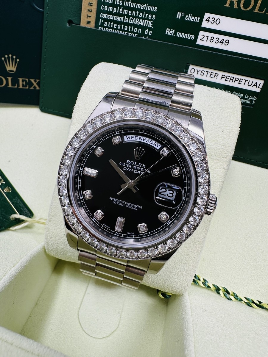 Re.PRESIDENT shop Rolex 218349 Day-Date II President 41 Platinum Diamond Dial