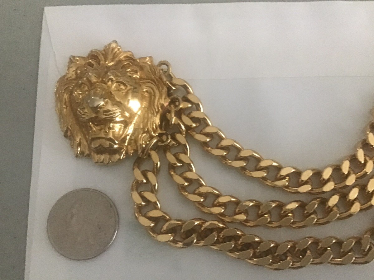 vintage accessocraft ny gold toned lion heads belt buckle | eBay