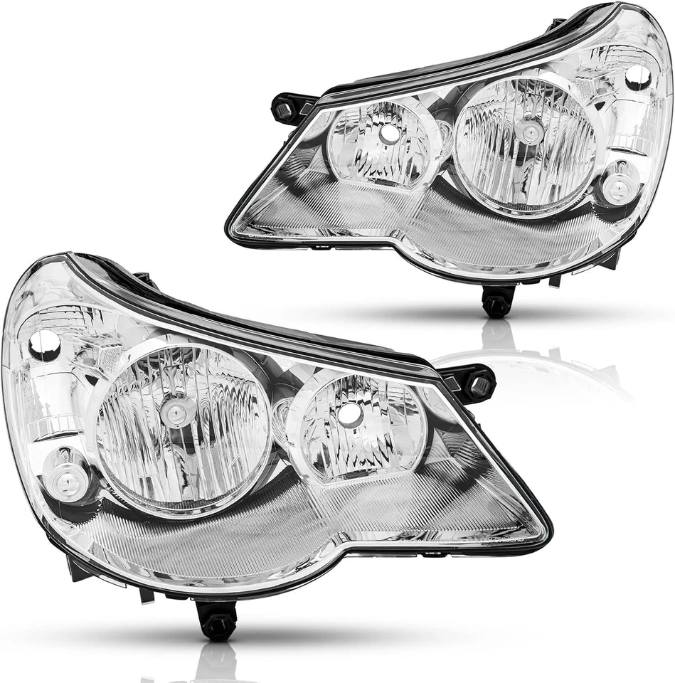 Headlights Assembly Pair for 2007 2008 2009 2010 Chrysler Sebring Direct Replace - Image 3 of 4