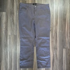 Talbots Flawless Five-Pocket Straight Curvy Gray Pants Size 16