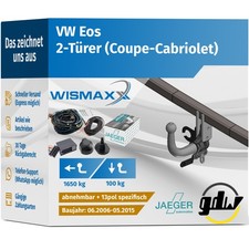 ANHÄNGERKUPPLUNG für VW Eos 06-15 abnehmbar GDW +13pol E-Satz spezifisch