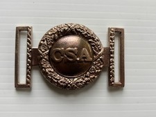 EARLY CONFEDERATE CAST BRASS 2 PIECE CSA BELT BUCKLE REPRODUCTION. RED BRASS