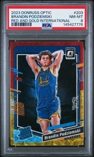 2023 PANINI DONRUSS OPTIC PSA 8 BRANDIN PODZIEMSKI RED GOLD Warriors Basketball