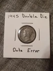 Great addition to your collection 1945 Mercury silver dime double die error coin