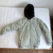 AR 62 Herren Steppjacke Grau mit Kapuze, Rei�...