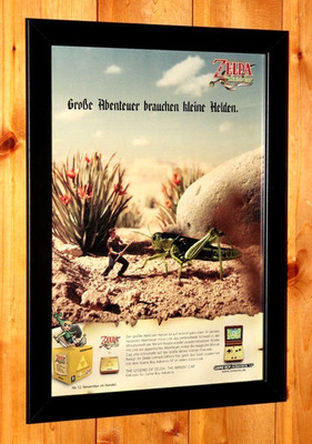 The Legend of Zelda The Minish Cap GBA Rare Promo Small Poster / Ad Page Framed