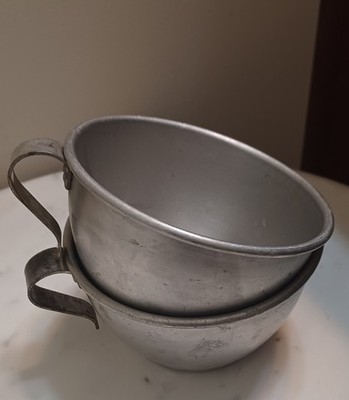 Set Of 2Vintage Camper Coffee or tea Cups Riveted Handle, 12 Ounces
