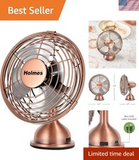 Mini Desk Fan USB Powered Vintage Copper Small Portable Compact Fan for Office