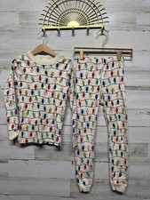 Hanna Andersson Organic Cotton Holiday Lights Pajama Set- Kids Size 6-7 120 cm 