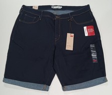 LEVI 512 PERFECTLY SHAPING STRETCH BERMUDA SHORTS PLUS SIZE 22W -BLUE- NWT