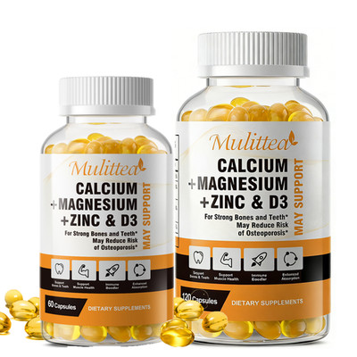 Calcium Magnesium Zinc Plus Vitamin D3 Softgels Bone Heart Nerve Immune Support