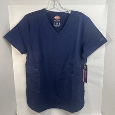 Dickies Balance Medical Scrub Top Size M Navy Blue Short Sleeve DK940