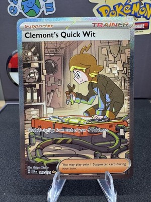 Pokémon TCG Trainer Card Clemont's Quick Wit Rare Holo, 243/191, Surging Sparks