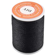 Roll Black Waxed Cotton Necklace Beads Cord String 1mm HOT F9C53410
