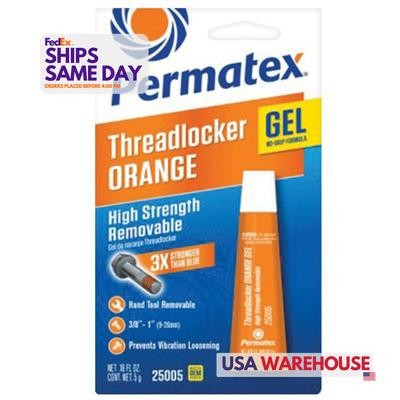 Permatex 25005, One Orange Threadlocker High Streng Th Orange 5 G Fits ram Tube - Picture 1 of 10