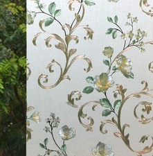VSUDO 1 Roll 17.7" by 78.7" Privacy Window Film, Camellia Flower Pattern Wind...