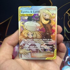 Pokemon TCG Cynthia & Caitlin Alt Art Tag Team 228/236 Sm-Cosmic Eclipse on eBay