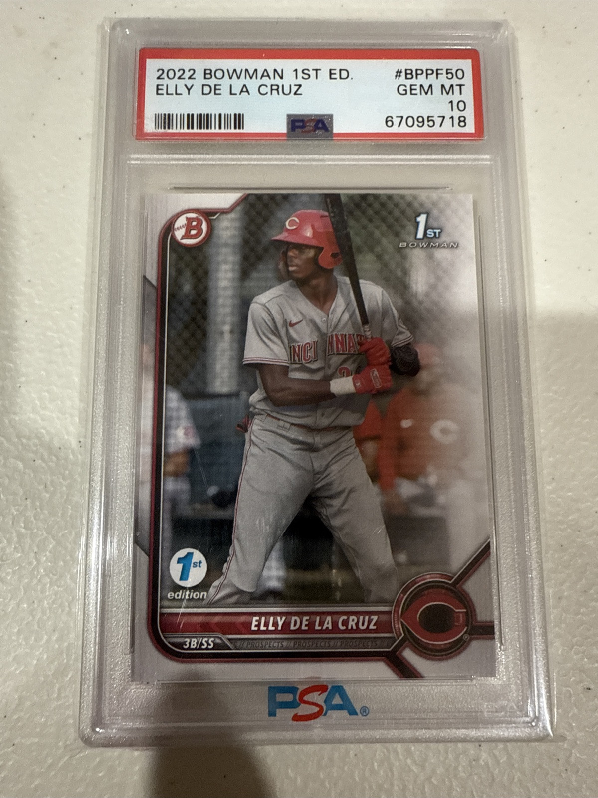 2022 Bowman 1st Edition Elly De La Cruz Cincinnati Reds #BPPF-50 PSA 10 GEM MT
