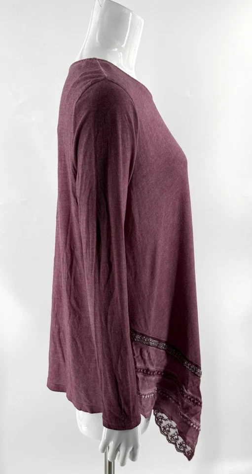 Top túnica Dantelle púrpura malva para mujer talla XL dobladillo asimétrico encaje adornado Foto 3 de 4