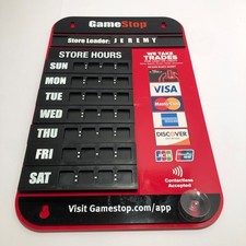 GameStop Store Hours Display Sign. RARE and authentic. 🚀🌙 🐈 😺