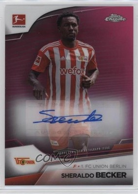2022 Topps Chrome Bundesliga Magenta Refractor 142/150 Sheraldo Becker Auto 14wc