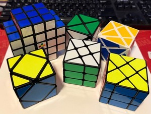 Rubik's Cube Magic Twisty Cubes Lot of 6 -X-Cube,Dino,Axis,Skewb,Windmill,Fisher