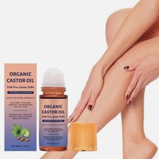 50ML Organic Golden Castor with Rose Quartz Oil Roll-On for Skin,Hair Wrinkle