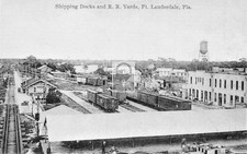Shipping Dock & Railroad Yards Fort Lauderdale Florida FL - Reprint