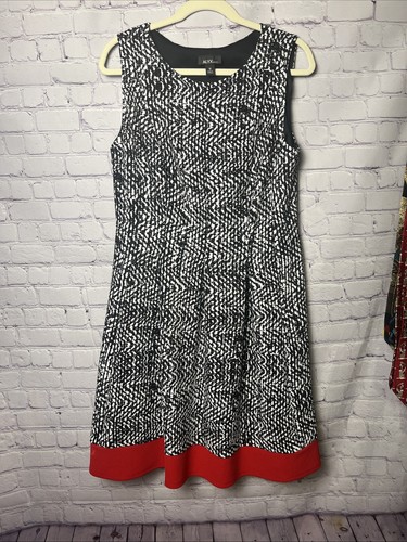 Abito donna Alyx Fit & Flair senza maniche taglia 16 \ nero\ bianco\ rosso - Foto 2 di 12